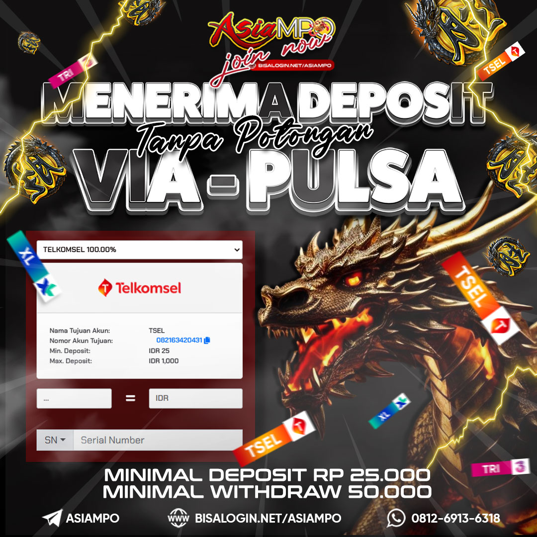 ASIAMPO - Website Taruhan Game SLOT 777 Deposit Via Pulsa Tanpa Potongan Online 24 Jam